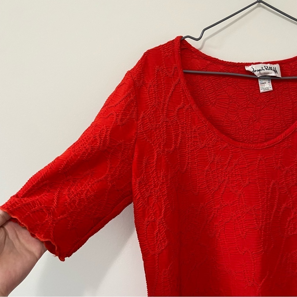 Joseph Ribkoff Red Tunic Top - Picture 2 of 7